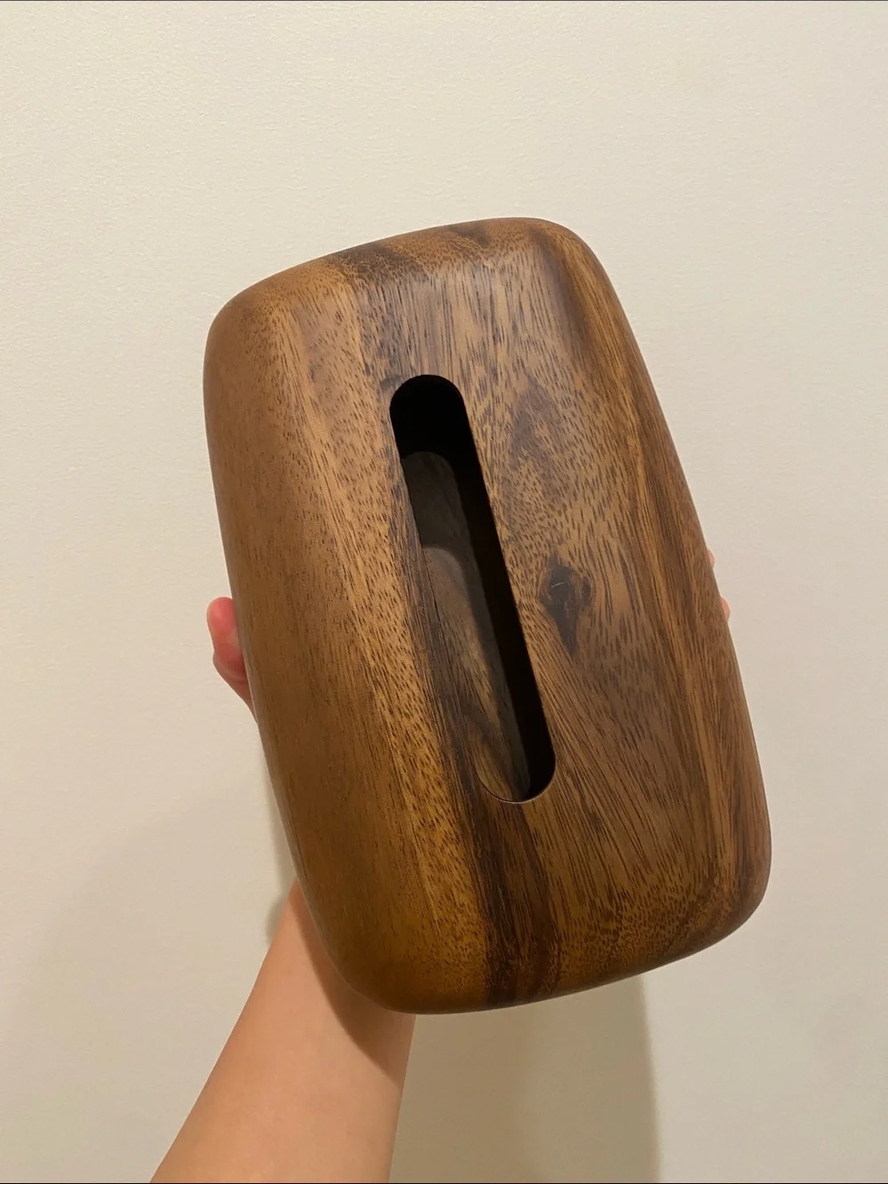 Wooden Tissue Box Cover - Rich Brown Grain